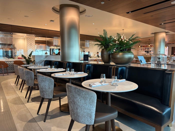 Airport lounge Delta One Lounge SEA Seats Near Kitchen