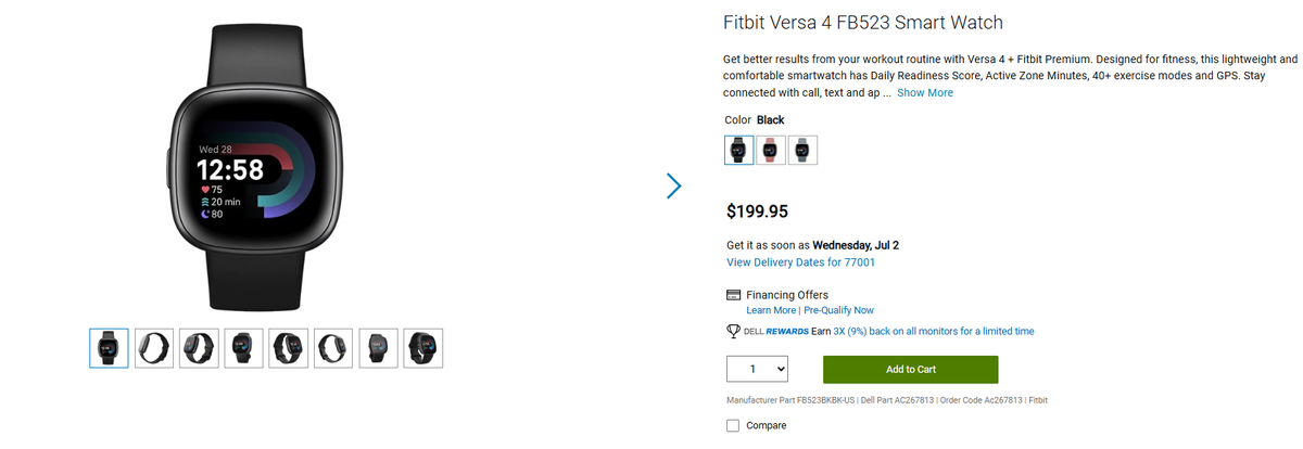 Fitbit Versa 4 FB523 Smart Watch