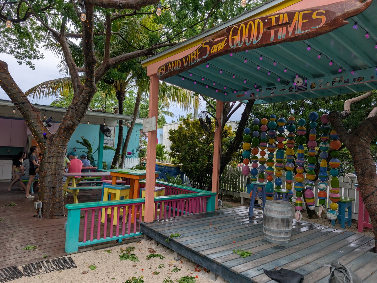 Florida Overseas Highway road trip Florida Keys Brewing beer garden back patio