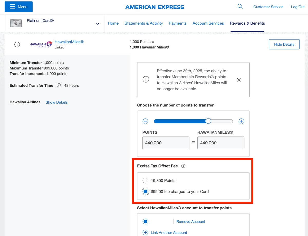 Getting ready to transfer Amex points to Hawaiian 1