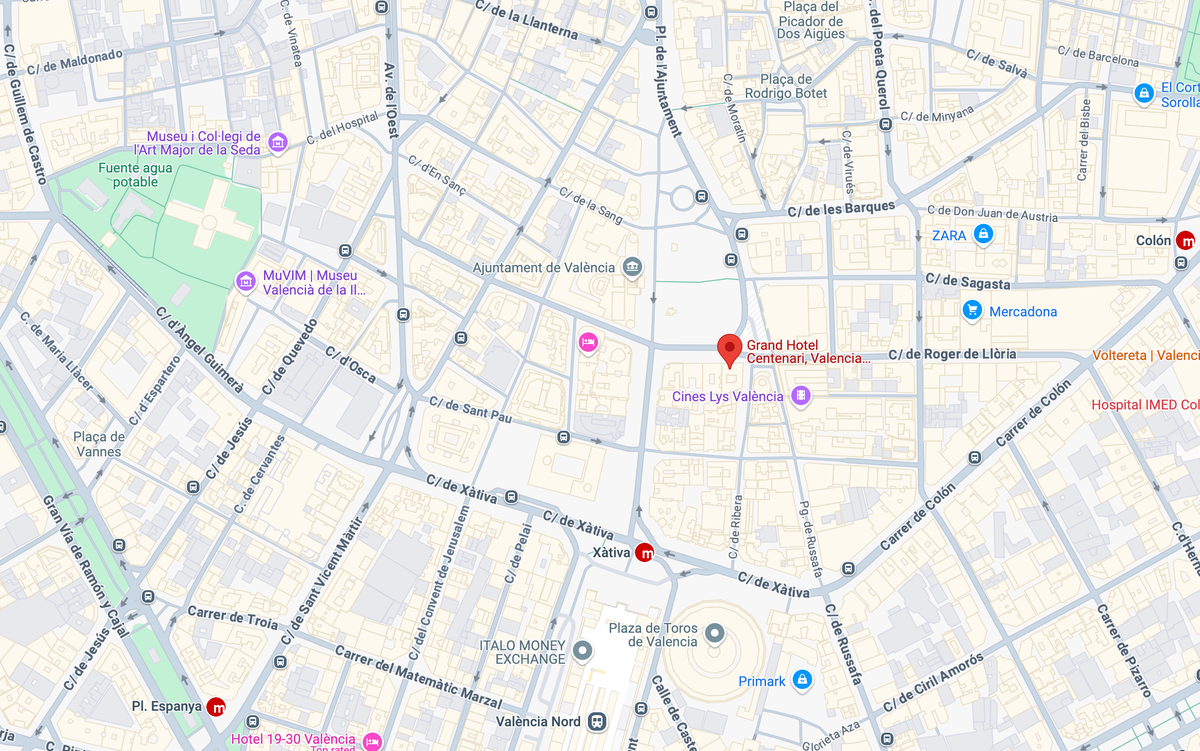 Grand Hotel Centenari Valencia location
