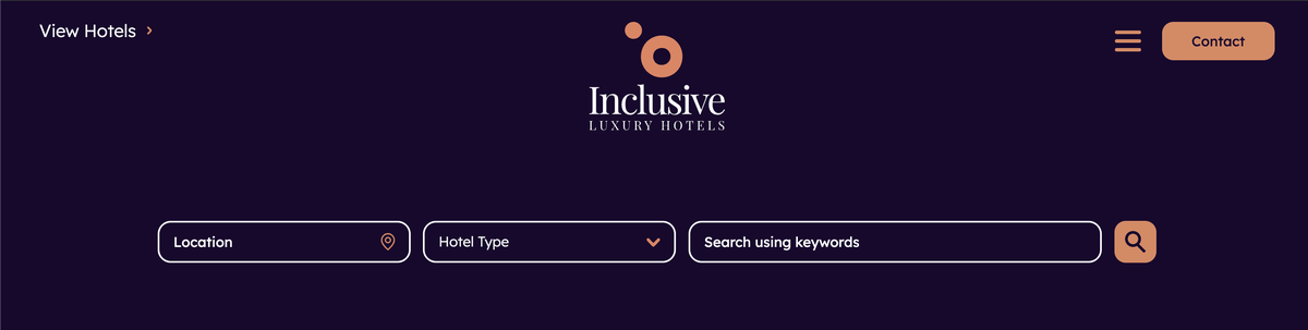 Inclusive Luxury Hotels search bar