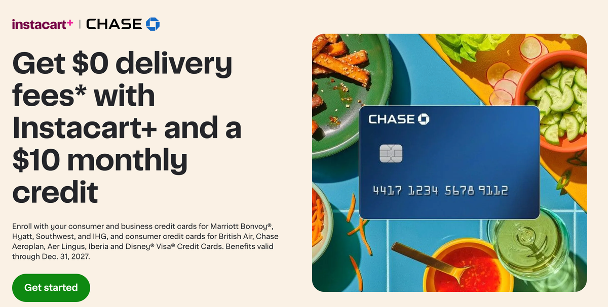 Instacart Chase co branded cards promo