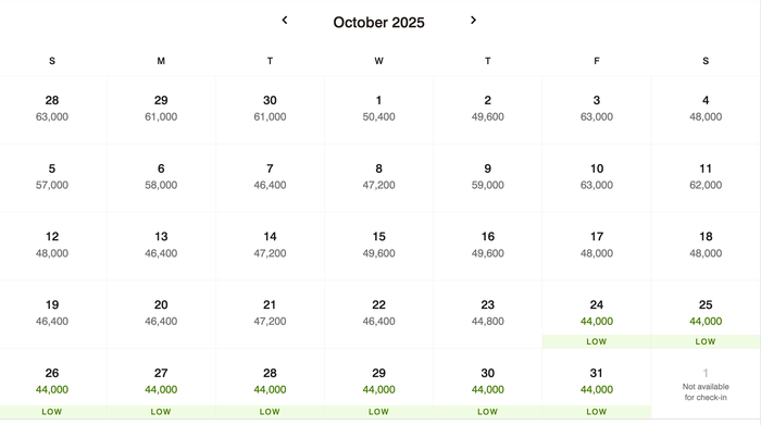 JW Marriott Crete points cost October 2025 JW Marriott Crete points cost October 2025