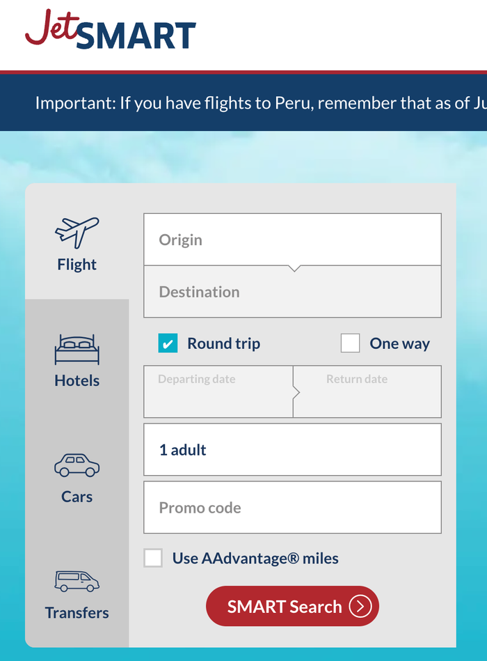 JetSMART booking