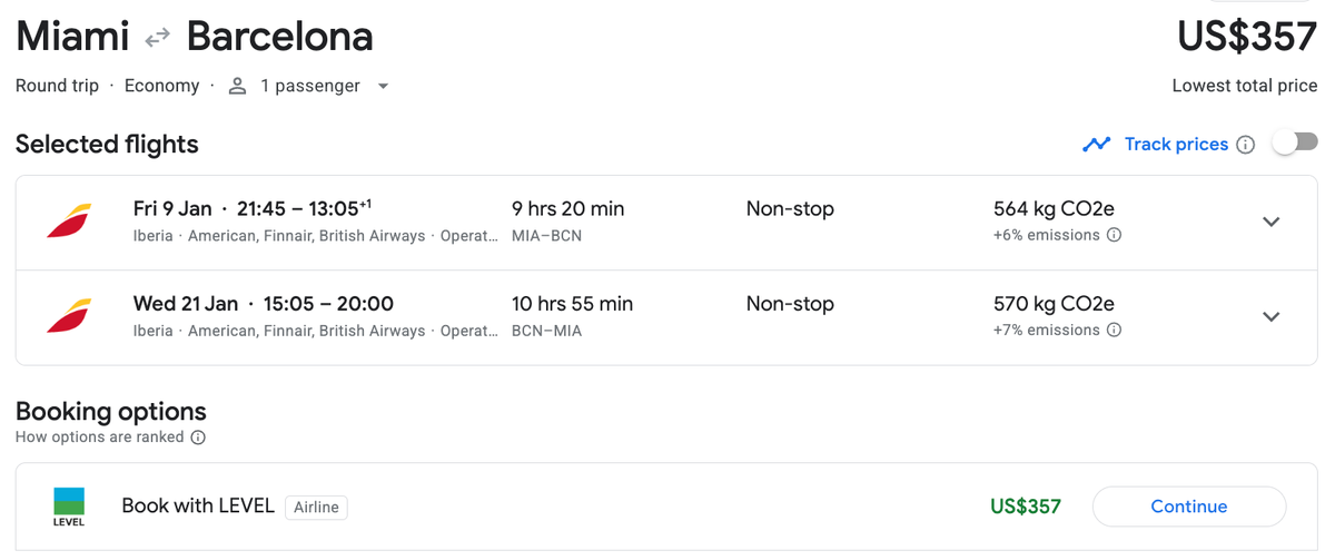 Miami to Barcelona from 357 USD