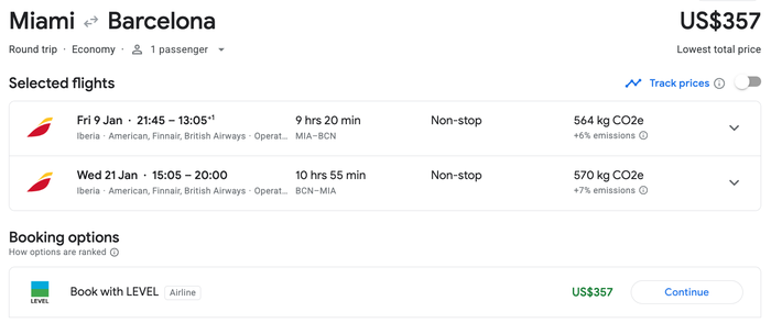 Miami to Barcelona from 357 USD