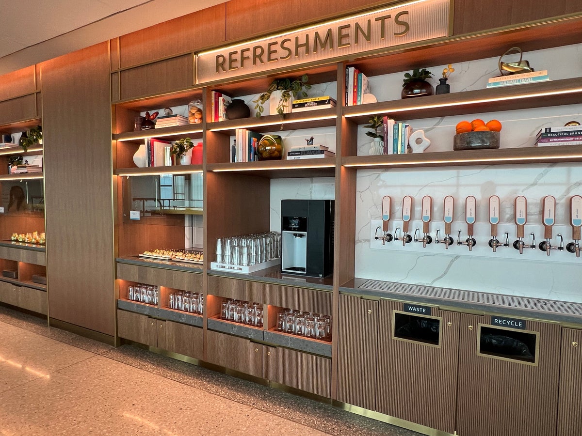 Refreshments Section in Dining Area Capital One Lounge JFK