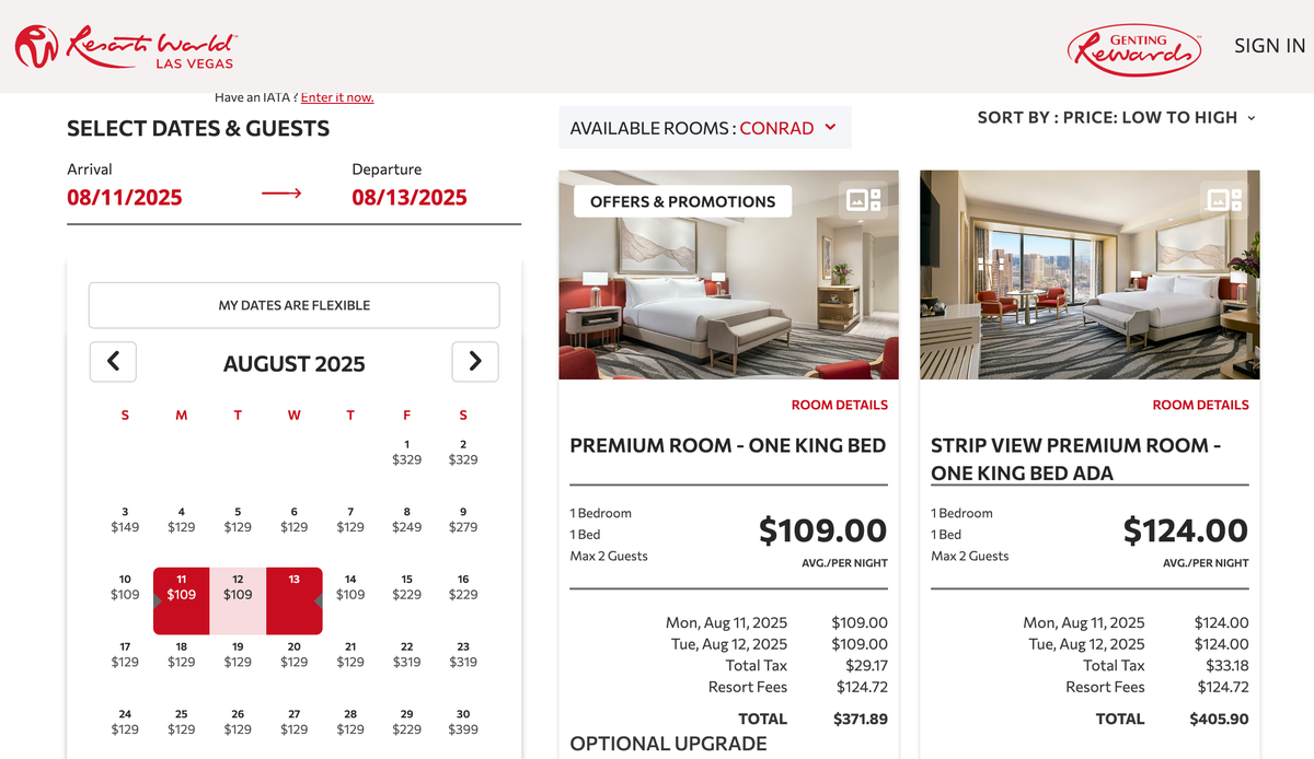 Resort World resort fees included