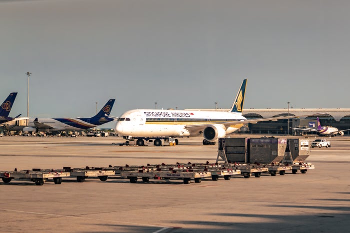 Singapore Airlines plane BKK Singapore Airlines plane BKK