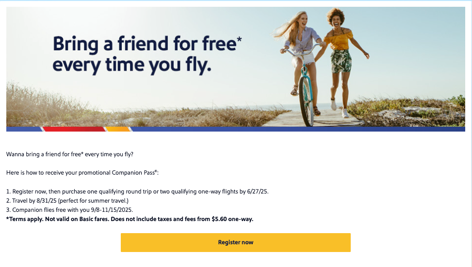 Southwest Companion Pass promo