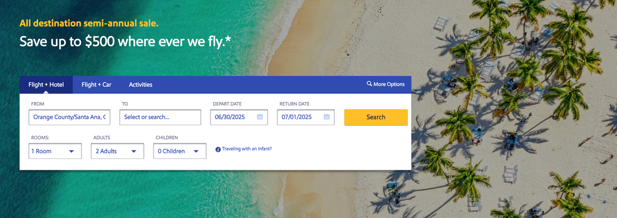Southwest Vacations semi annual sale June 2025 500 off
