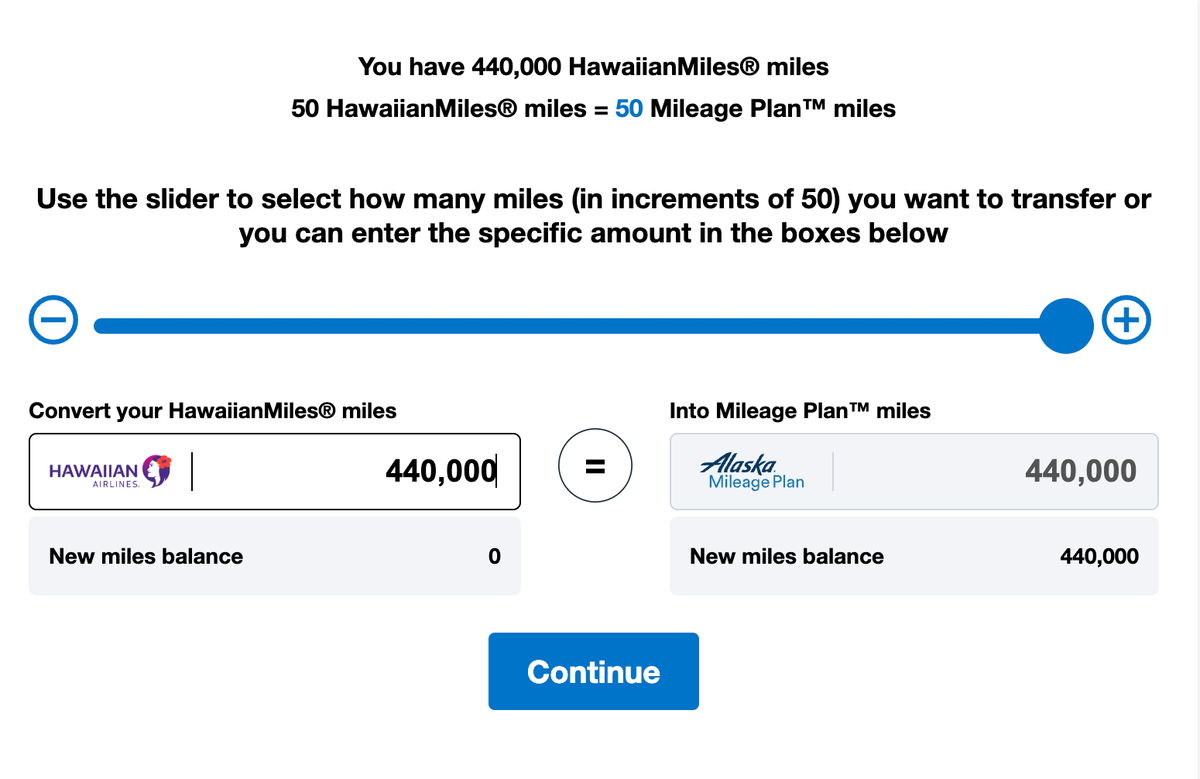 Transfer Hawaiian to Alaska 2