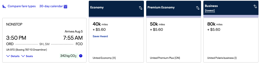 United 80k Awards business to Europe
