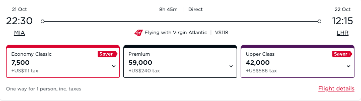 Virgin Atlantic Price Hike All Awards