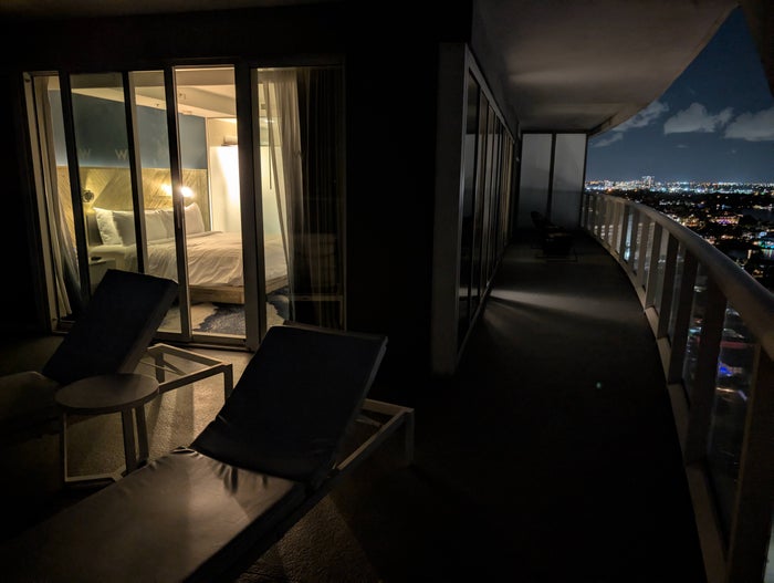 W Fort Lauderdale Supreme Suite balcony night view W Fort Lauderdale Supreme Suite balcony night view
