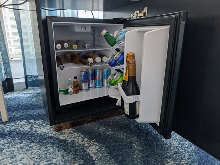 W Fort Lauderdale Supreme Suite bedroom minibar W Fort Lauderdale Supreme Suite bedroom minibar