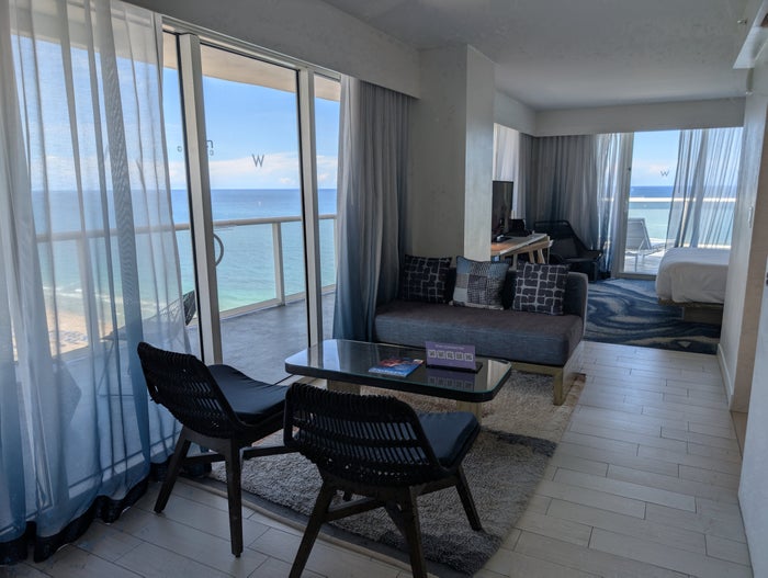 W Fort Lauderdale Supreme Suite living room into bedroom W Fort Lauderdale Supreme Suite living room into bedroom