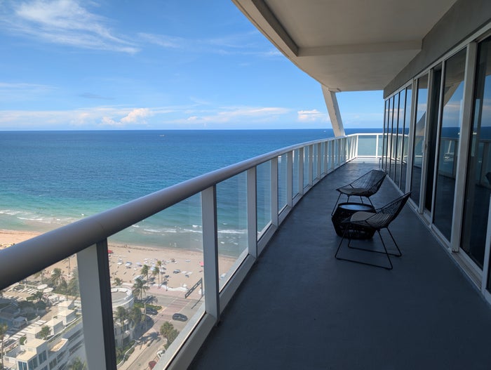 W Fort Lauderdale Supreme Suite side balcony long view W Fort Lauderdale Supreme Suite side balcony long view