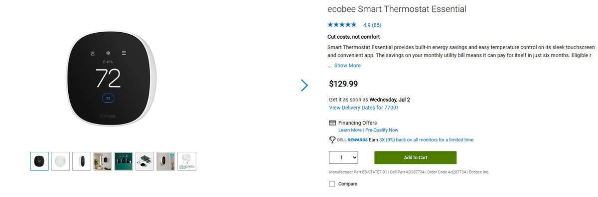 ecobee Smart Thermostat Essential