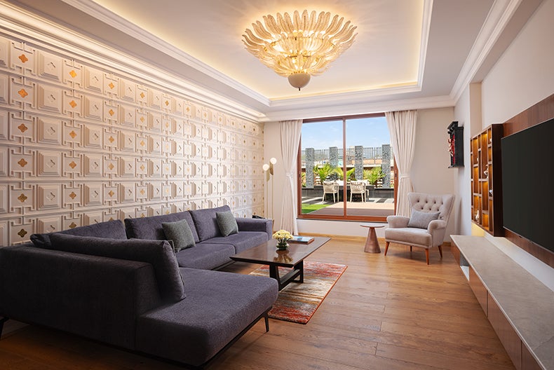 The Soaltee Kathmandu living room in a suite