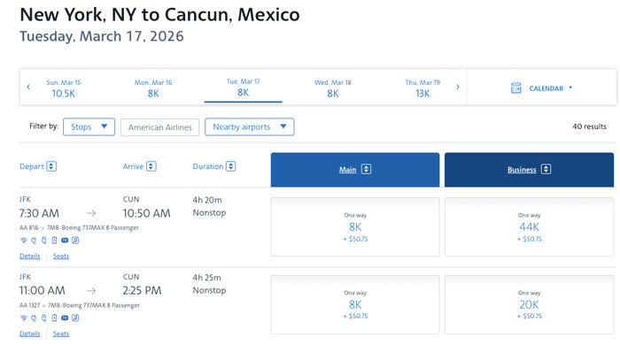 AA Awards Mexico 8k AA miles AA Awards Mexico 8k AA miles