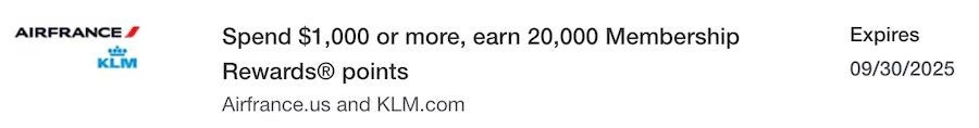 Air France KLM Amex Offer