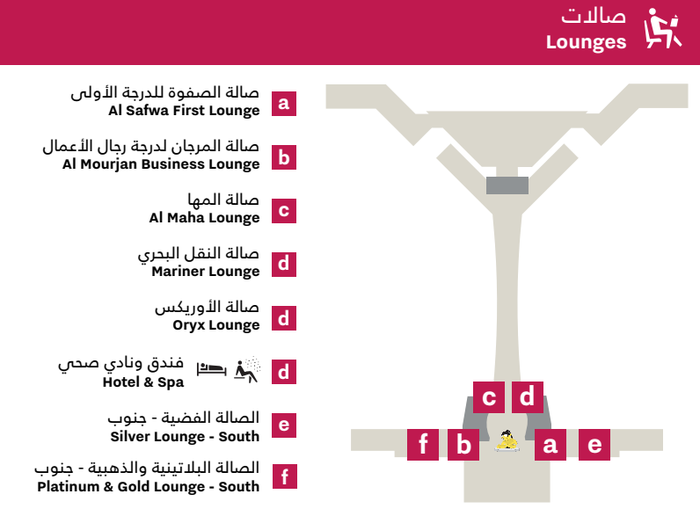Al Mourjan Lounge DOH map Al Mourjan Lounge DOH Duty Free South Lounges map