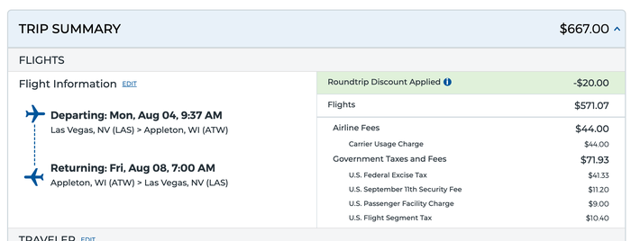 Allegiant Promo Code discount example