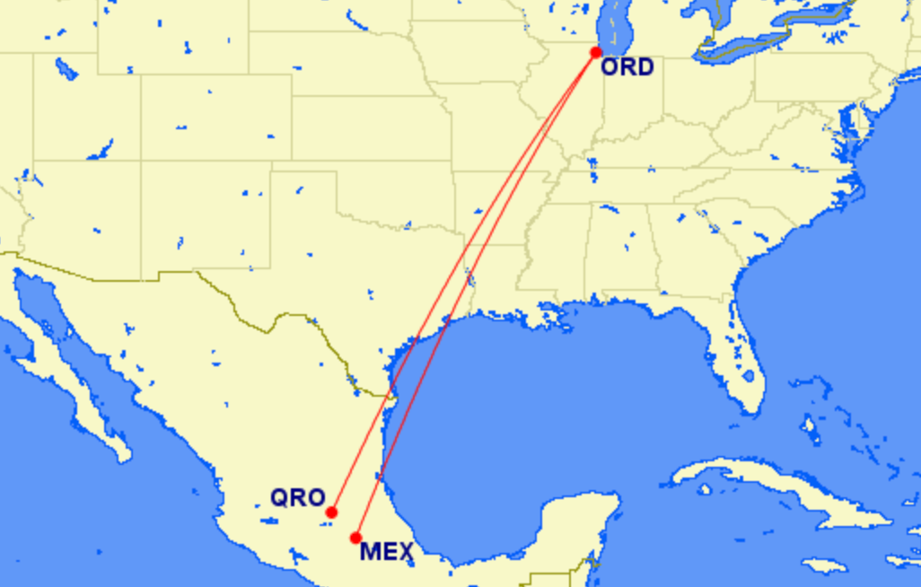 American Airlines new routes from Chicago to Mexico