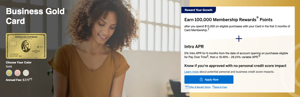 Amex Business Gold card 100k offer July 7 2025