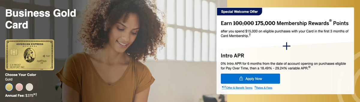 Amex Business Gold card 175k offer July 7 2025