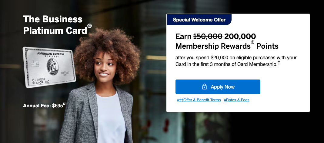 Amex Business Platinum card 200k offer July 7 2025