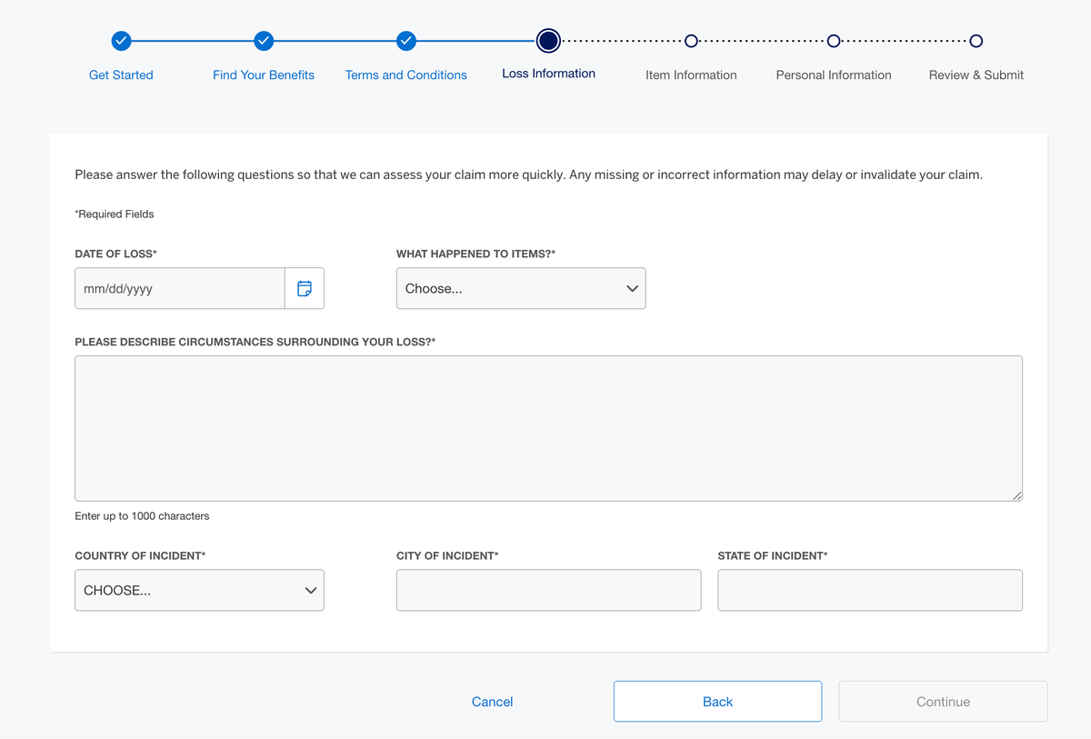 Amex Loss Information