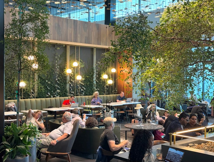 Atlanta ATL American Express Centurion Lounge seating and greenery Atlanta ATL American Express Centurion Lounge seating and greenery 1