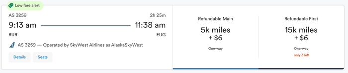 BUR to EUG Alaska Miles BUR to EUG Alaska Miles