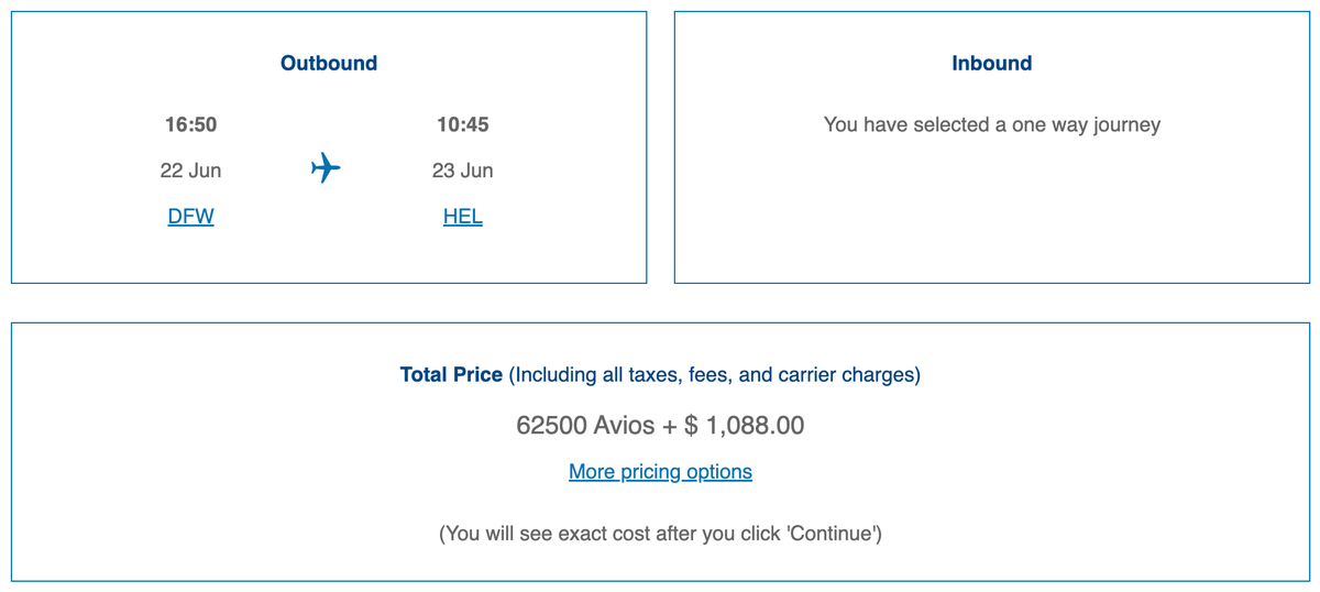 British Avios redemption Finnair DFW HEL business