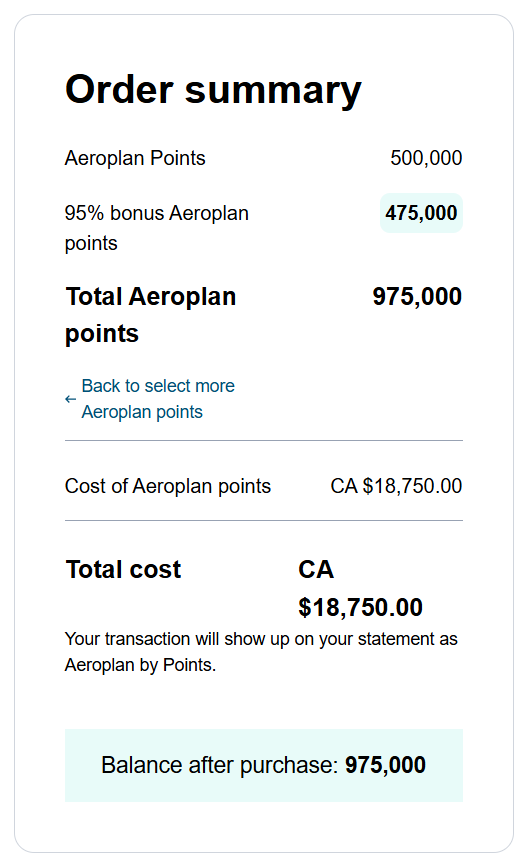 Buy Aeroplan Points 072425