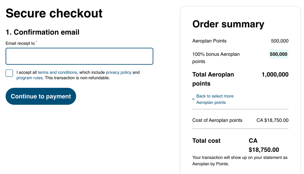 Buy Aeroplan points 100 bonus July 2025