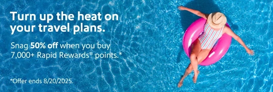 Buy Southwest points 50 discount July 2025