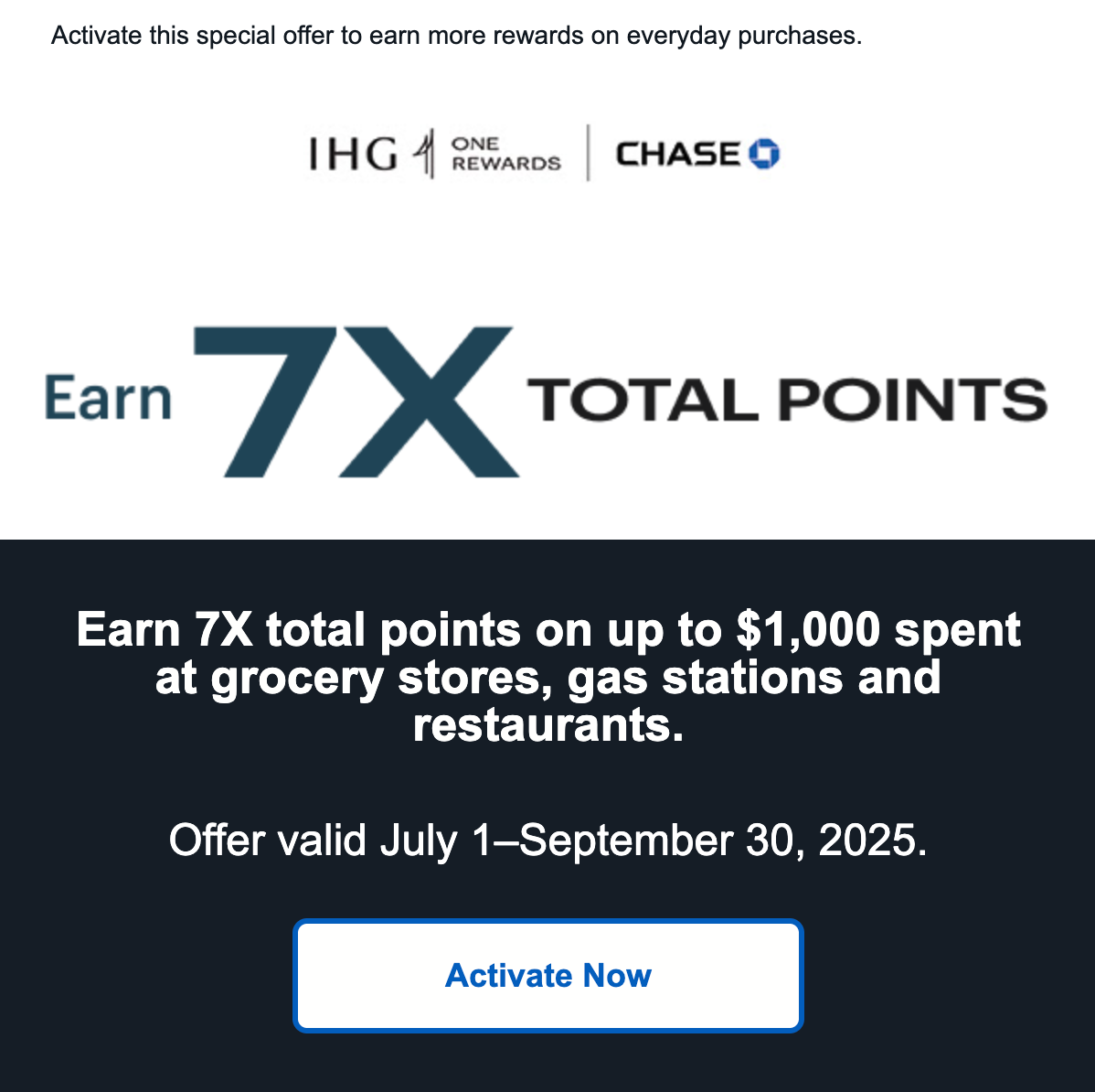 Chase IHG Spend Offer