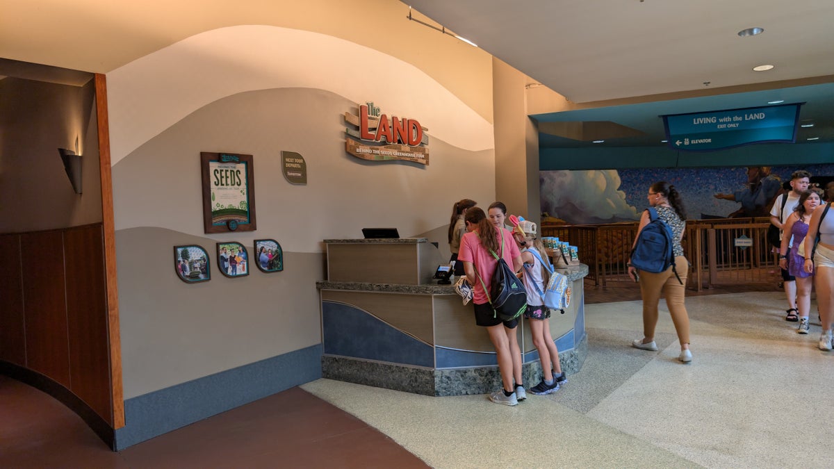 Checking in for EPCOT The Land Behind the Seeds Tour