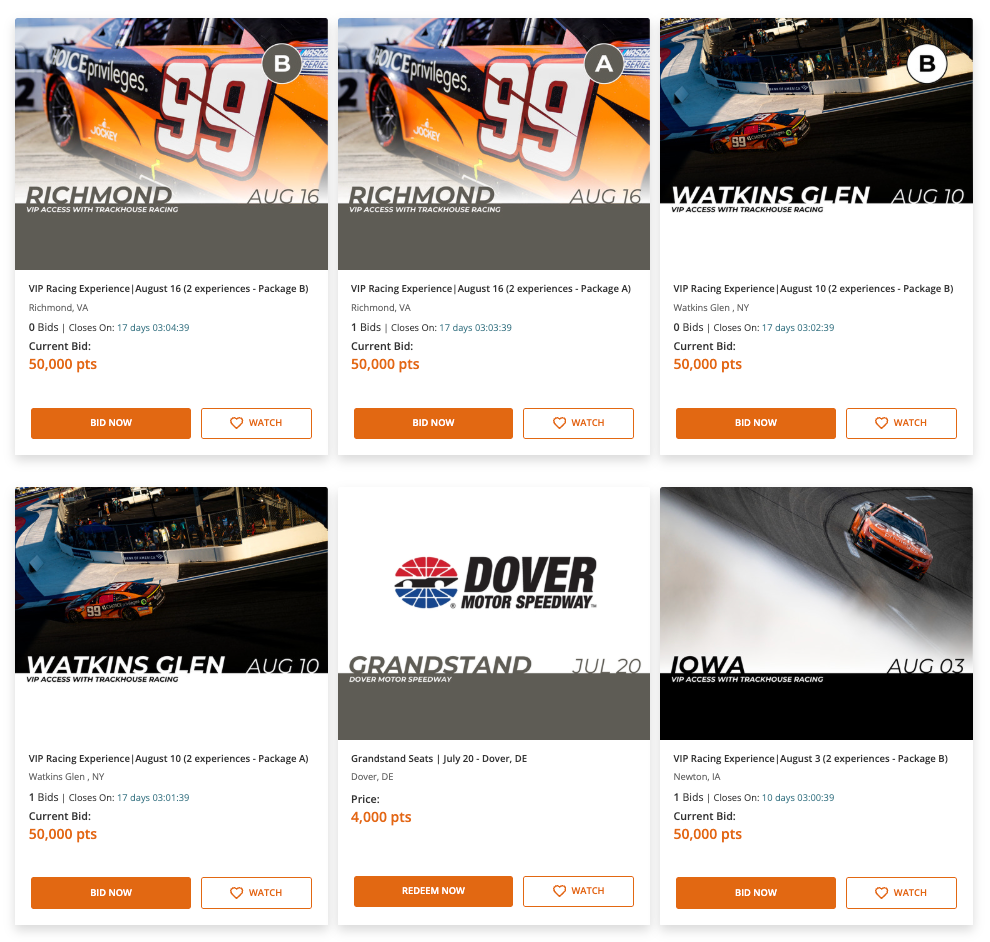Choice Privileges racing redemptions July 2025