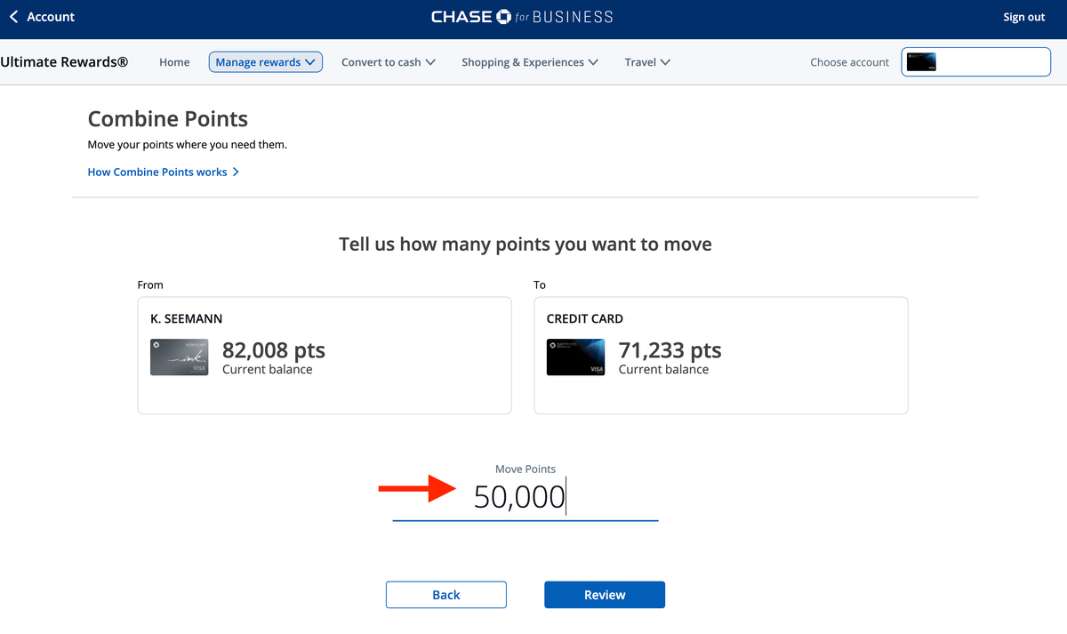 Combining Chase points from different credit cards 1