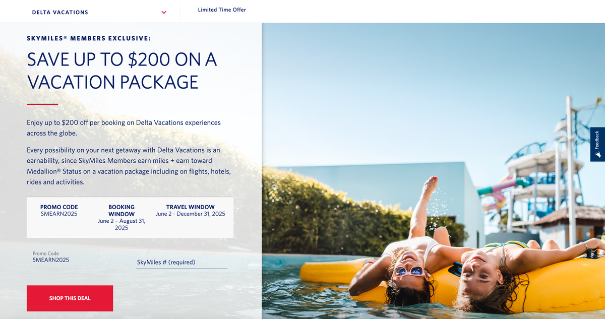 Delta vacations promo offer 200