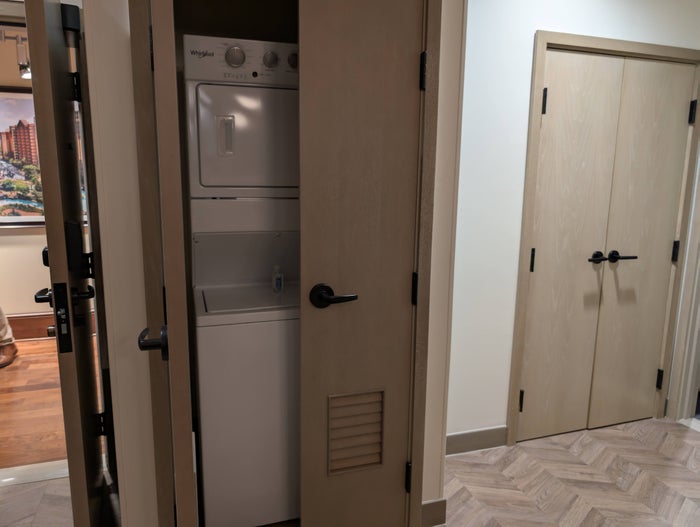 Disney Vacation Club tour Disney's Polynesian Villas and Bungalows 1 bedroom villa model laundry room