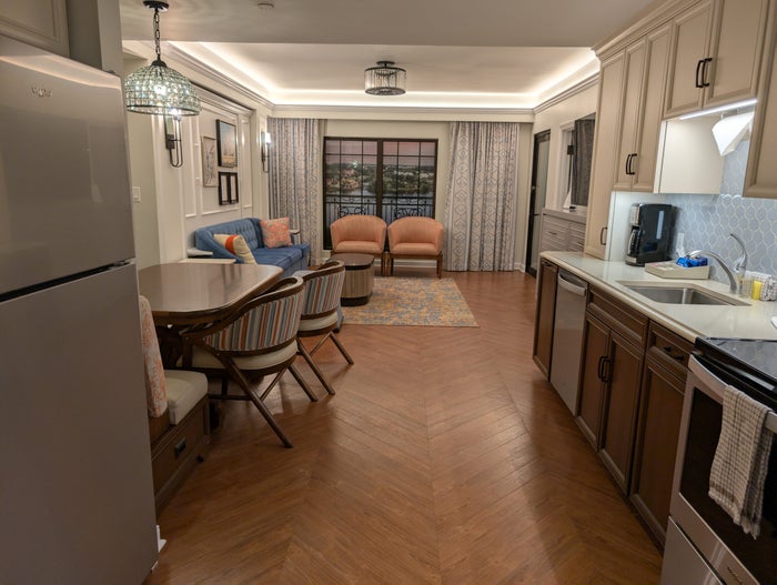 Disney Vacation Club tour Disney's Riviera Resort 1 bedroom model living room
