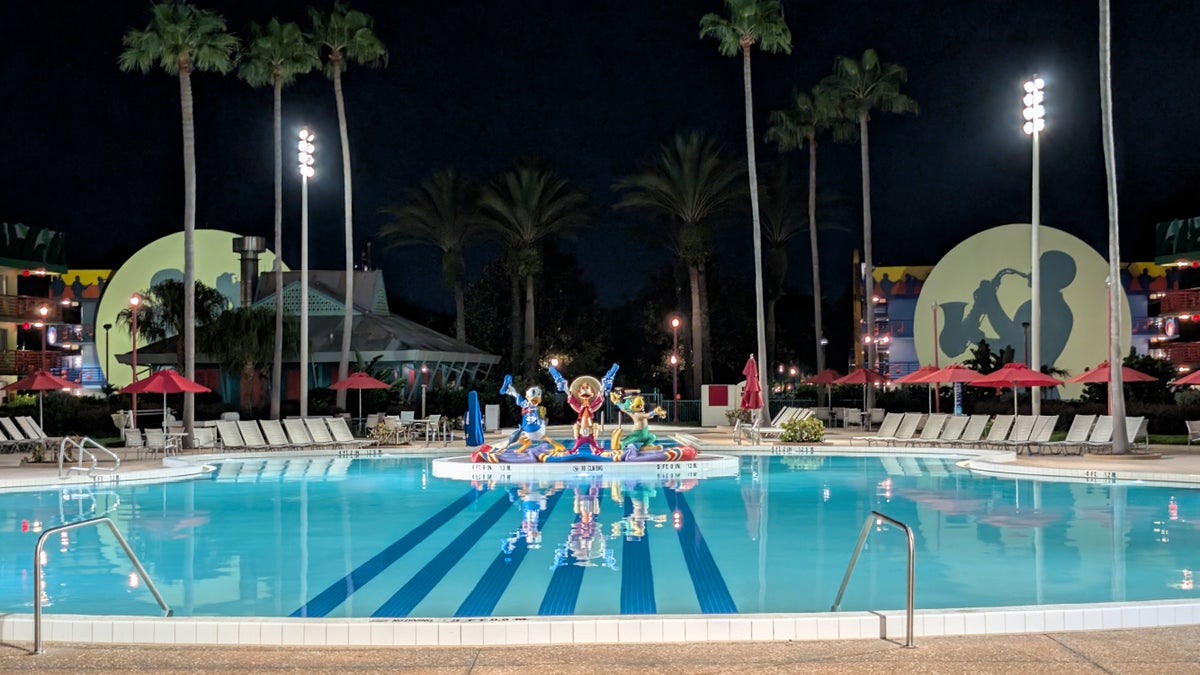 Disney's All Star Music Resort amenities pools Calypso pool Three Caballeros statue