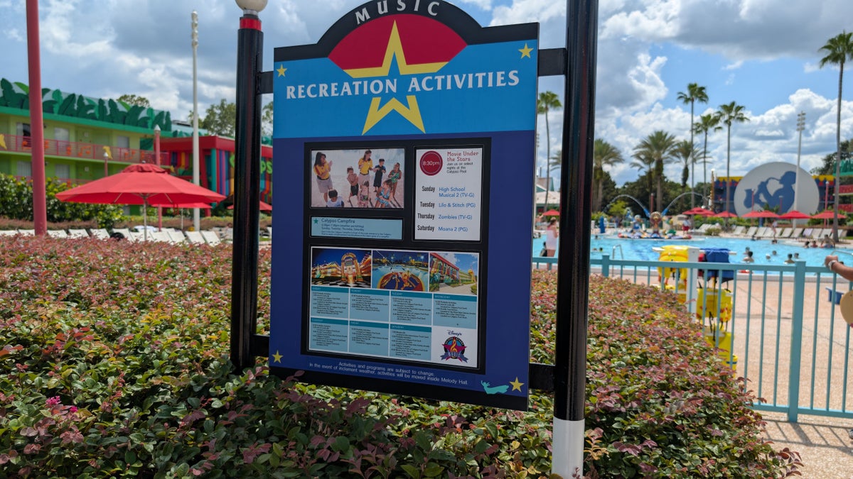 Disney's All Star Music Resort amenities resort activities