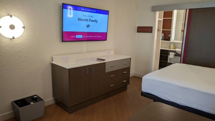 Disney's All Star Music Resort guest room dresser and TV